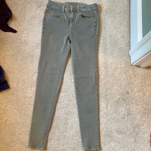 American Eagle Olive Stretchy Jeans Size 4